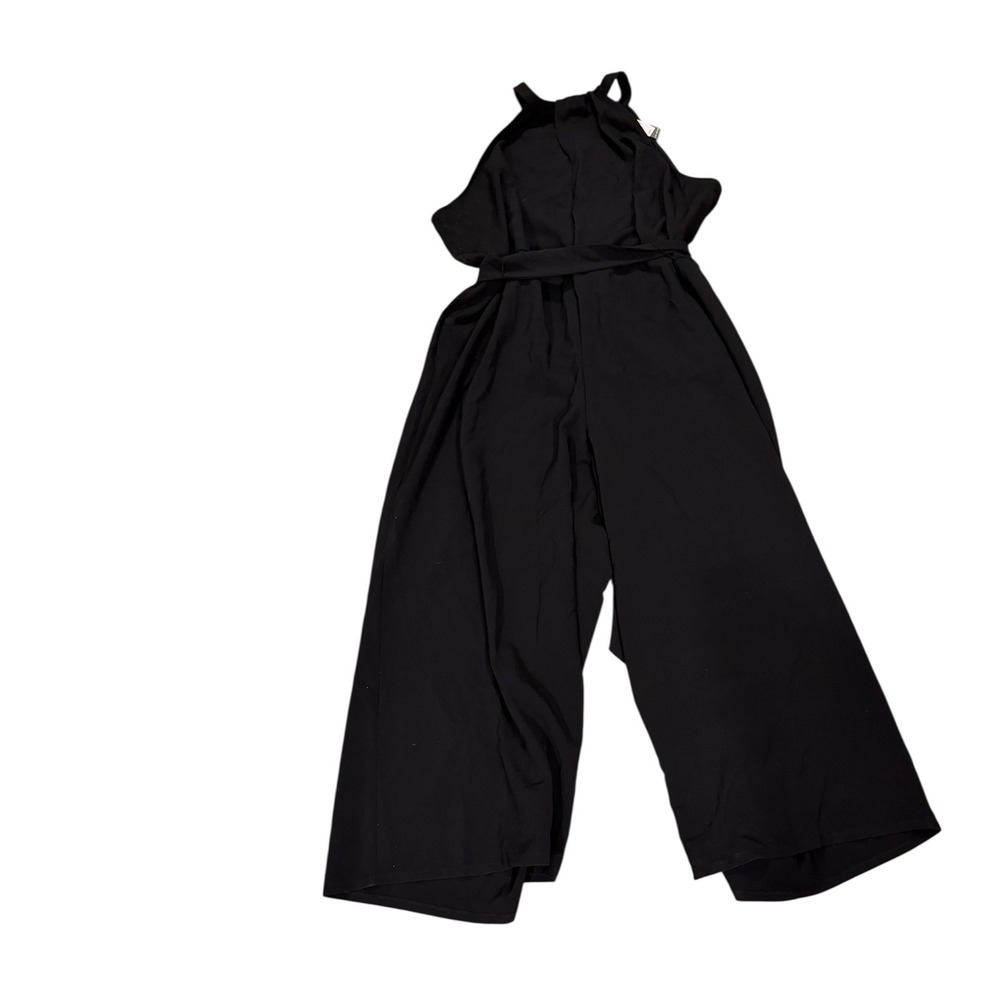 NWT Lane Bryant Black Halter Wide Leg Jumpsuit Belted Palazzo Pants jumpsuit 26 - Picture 4 of 5